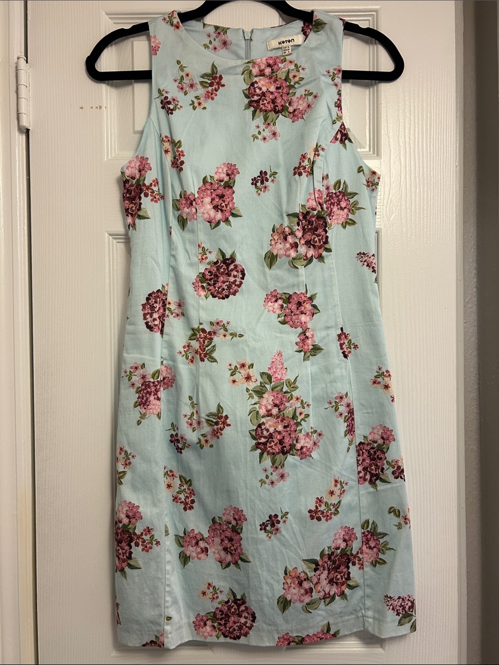 Aqua Floral Sleeveless Sheath Dress by Koton